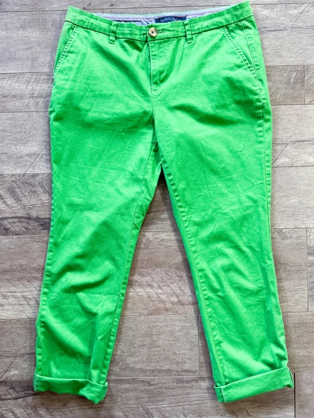 Tommy Hilfiger Green Cropped Chino Pants Women’s Size 8 - Picture 1 of 8